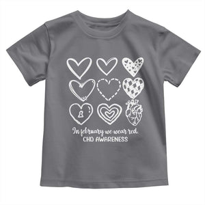 CHD Heart Disease Awareness Toddler T Shirt In February We Wear Red TS10 Charcoal Print Your Wear
