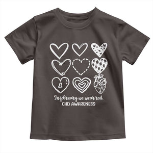 CHD Heart Disease Awareness Toddler T Shirt In February We Wear Red TS10 Dark Chocolate Print Your Wear