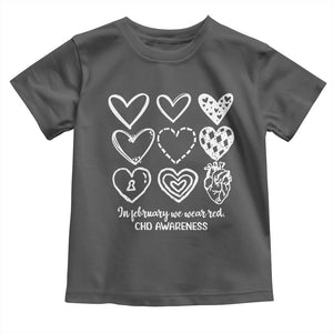 CHD Heart Disease Awareness Toddler T Shirt In February We Wear Red TS10 Dark Heather Print Your Wear