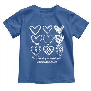 CHD Heart Disease Awareness Toddler T Shirt In February We Wear Red TS10 Royal Blue Print Your Wear