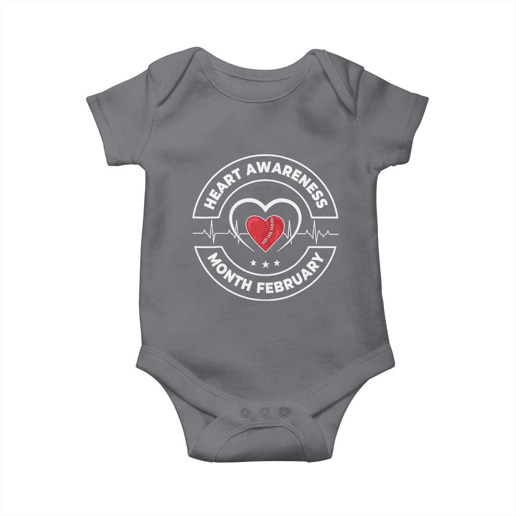CHD Heart Disease Awareness Baby Onesie American Heart Health Month February TS10 Charcoal Print Your Wear