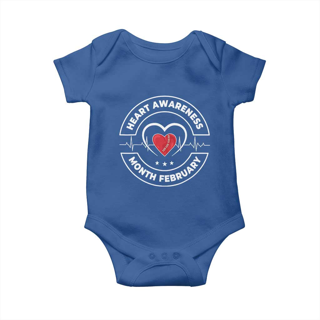 CHD Heart Disease Awareness Baby Onesie American Heart Health Month February TS10 Royal Blue Print Your Wear