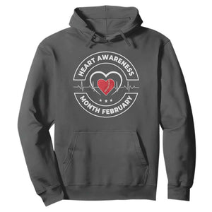 CHD Heart Disease Awareness Hoodie American Heart Health Month February TS10 Dark Heather Print Your Wear