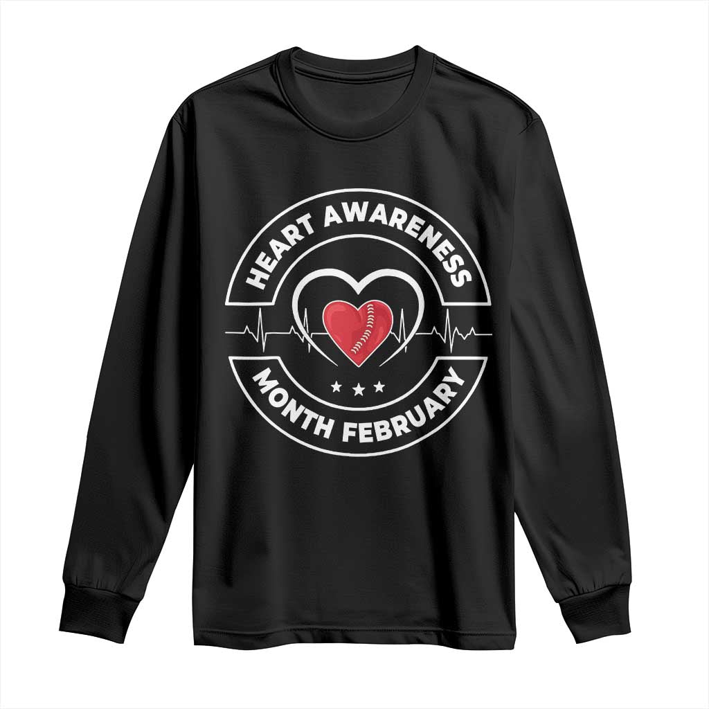 CHD Heart Disease Awareness Long Sleeve Shirt American Heart Health Month February TS10 Black Print Your Wear