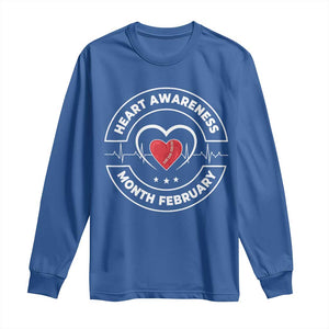 CHD Heart Disease Awareness Long Sleeve Shirt American Heart Health Month February TS10 Royal Blue Print Your Wear