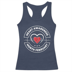 CHD Heart Disease Awareness Racerback Tank Top American Heart Health Month February TS10 Navy Print Your Wear