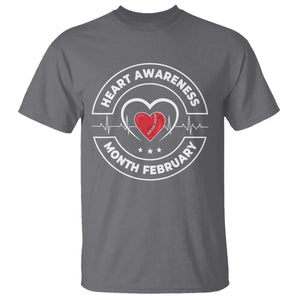 CHD Heart Disease Awareness T Shirt American Heart Health Month February TS10 Charcoal Print Your Wear