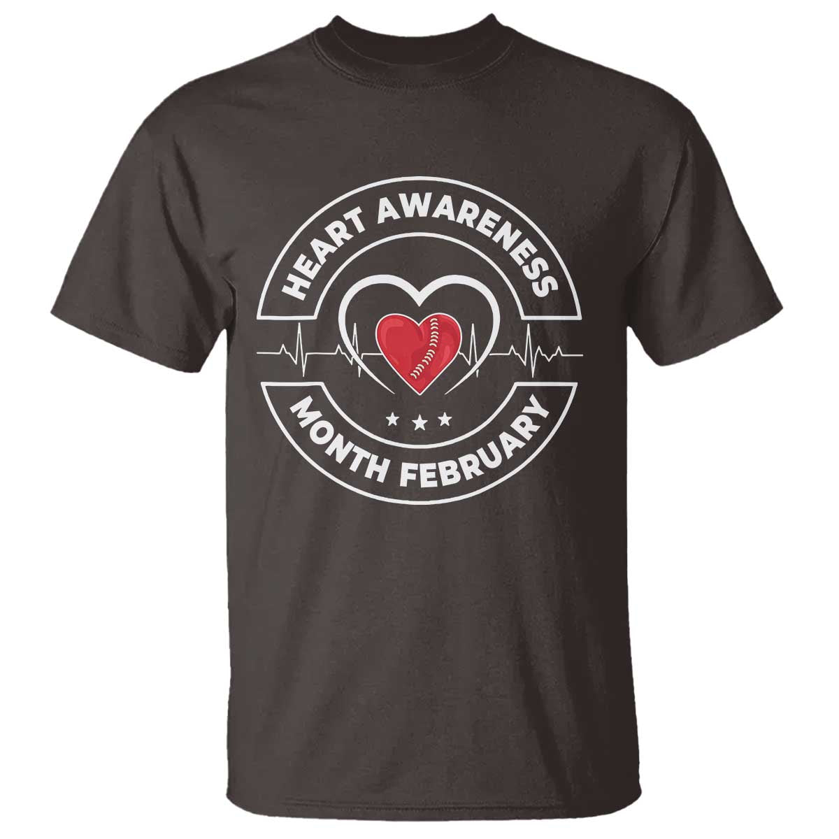CHD Heart Disease Awareness T Shirt American Heart Health Month February TS10 Dark Chocolate Print Your Wear