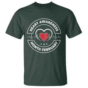 CHD Heart Disease Awareness T Shirt American Heart Health Month February TS10 Dark Forest Green Print Your Wear