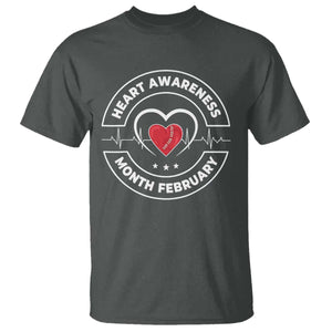 CHD Heart Disease Awareness T Shirt American Heart Health Month February TS10 Dark Heather Print Your Wear