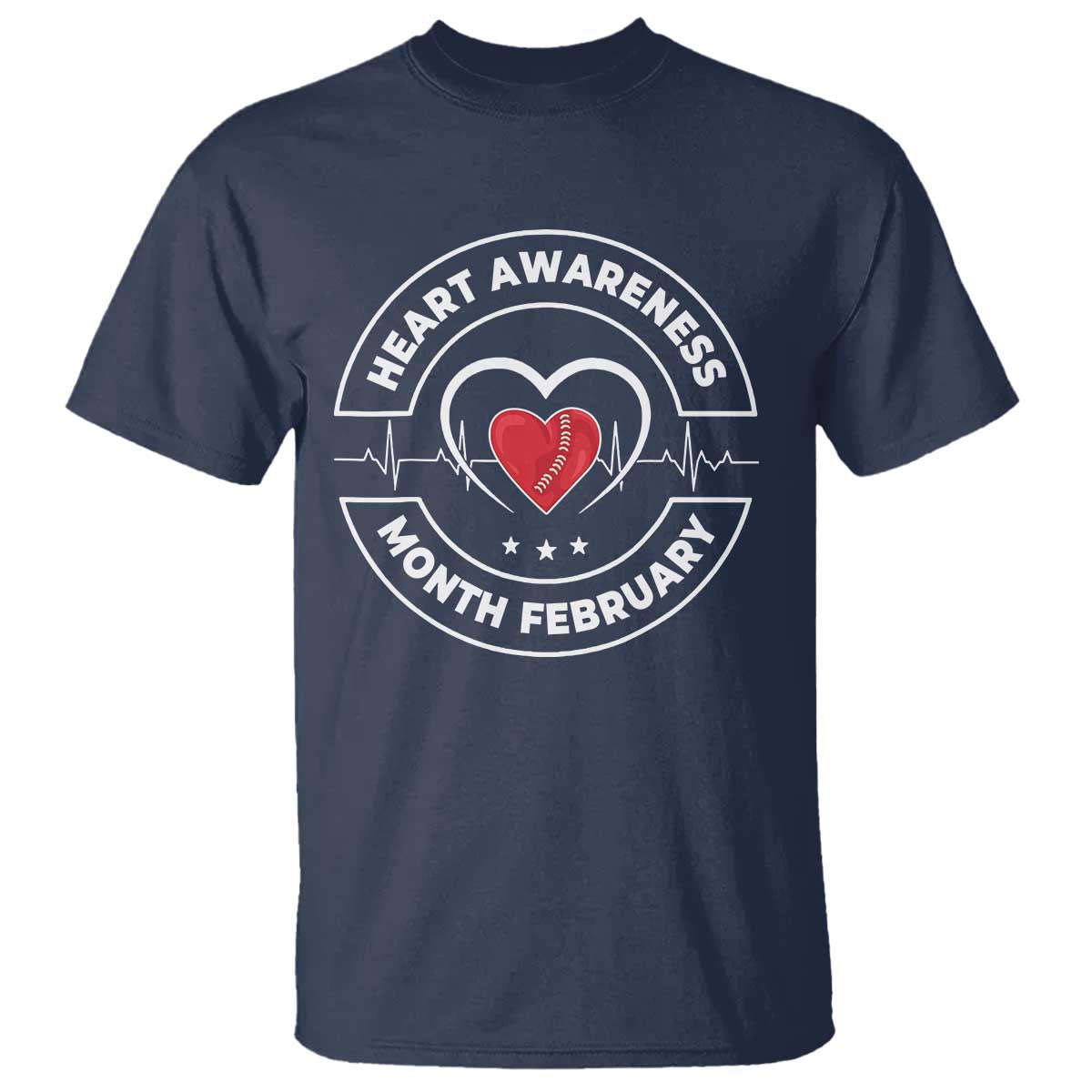 CHD Heart Disease Awareness T Shirt American Heart Health Month February TS10 Navy Print Your Wear