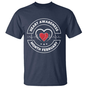 CHD Heart Disease Awareness T Shirt American Heart Health Month February TS10 Navy Print Your Wear