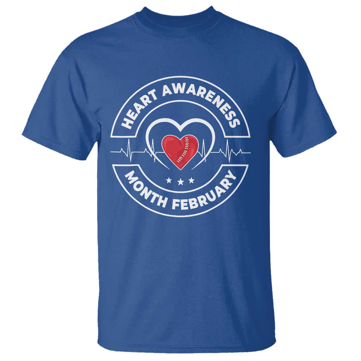 CHD Heart Disease Awareness T Shirt American Heart Health Month February TS10 Royal Blue Print Your Wear