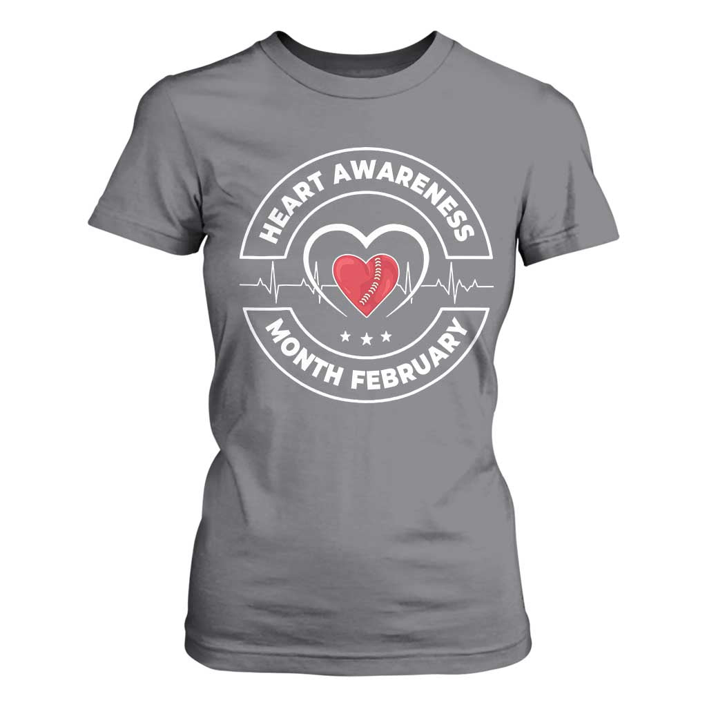 CHD Heart Disease Awareness T Shirt For Women American Heart Health Month February TS10 Charcoal Print Your Wear