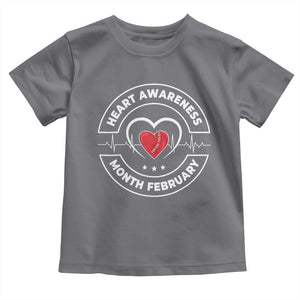 CHD Heart Disease Awareness Toddler T Shirt American Heart Health Month February TS10 Charcoal Print Your Wear