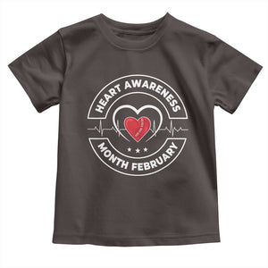 CHD Heart Disease Awareness Toddler T Shirt American Heart Health Month February TS10 Dark Chocolate Print Your Wear