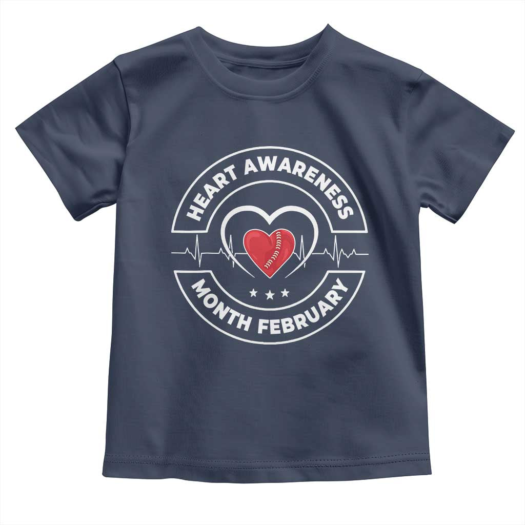 CHD Heart Disease Awareness Toddler T Shirt American Heart Health Month February TS10 Navy Print Your Wear