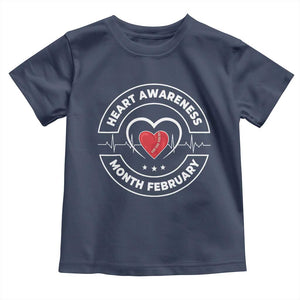 CHD Heart Disease Awareness Toddler T Shirt American Heart Health Month February TS10 Navy Print Your Wear