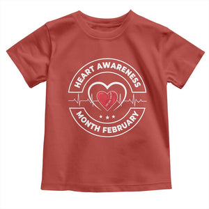 CHD Heart Disease Awareness Toddler T Shirt American Heart Health Month February TS10 Red Print Your Wear