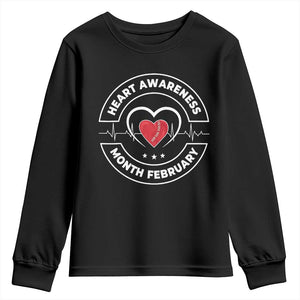 CHD Heart Disease Awareness Youth Sweatshirt American Heart Health Month February TS10 Black Print Your Wear