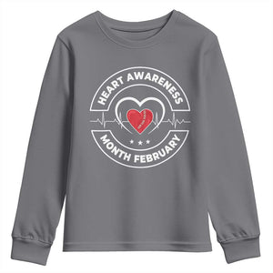 CHD Heart Disease Awareness Youth Sweatshirt American Heart Health Month February TS10 Charcoal Print Your Wear