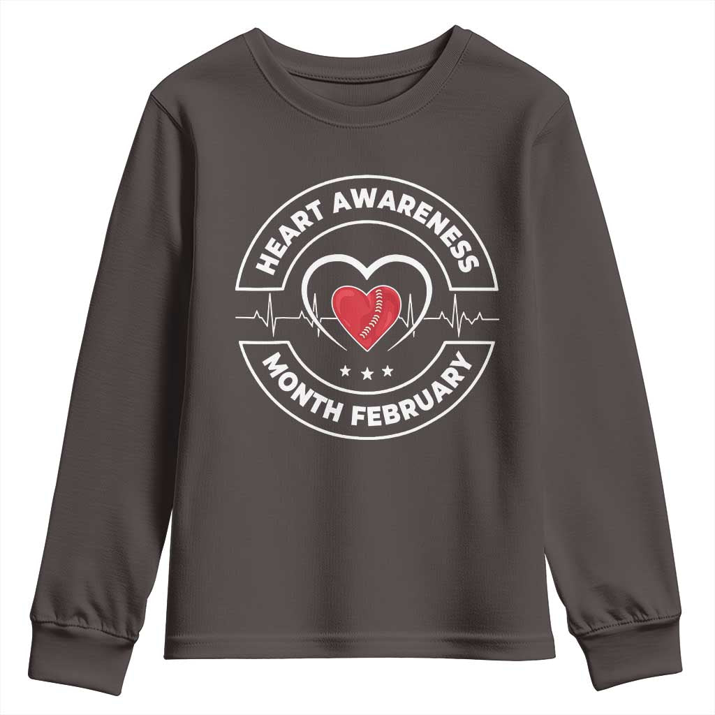 CHD Heart Disease Awareness Youth Sweatshirt American Heart Health Month February TS10 Dark Chocolate Print Your Wear