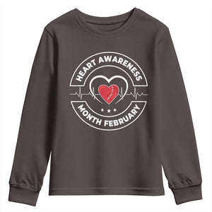 CHD Heart Disease Awareness Youth Sweatshirt American Heart Health Month February TS10 Dark Chocolate Print Your Wear