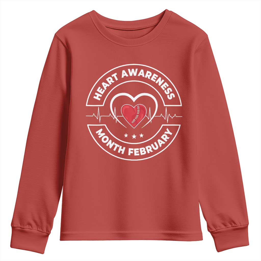 CHD Heart Disease Awareness Youth Sweatshirt American Heart Health Month February TS10 Red Print Your Wear