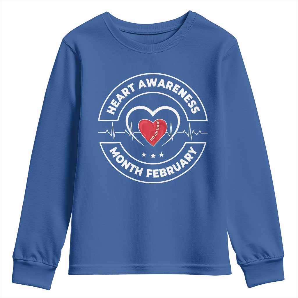 CHD Heart Disease Awareness Youth Sweatshirt American Heart Health Month February TS10 Royal Blue Print Your Wear