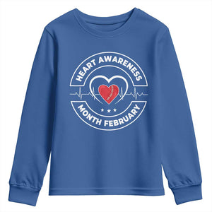 CHD Heart Disease Awareness Youth Sweatshirt American Heart Health Month February TS10 Royal Blue Print Your Wear