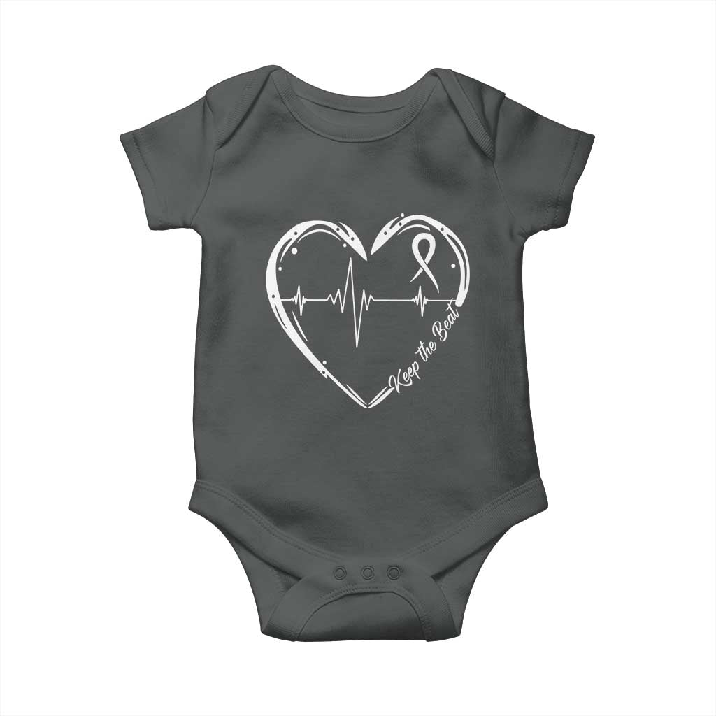 CHD Heart Disease Awareness Baby Onesie Wear Red Keep The Beat Heart Health TS10 Dark Heather Print Your Wear