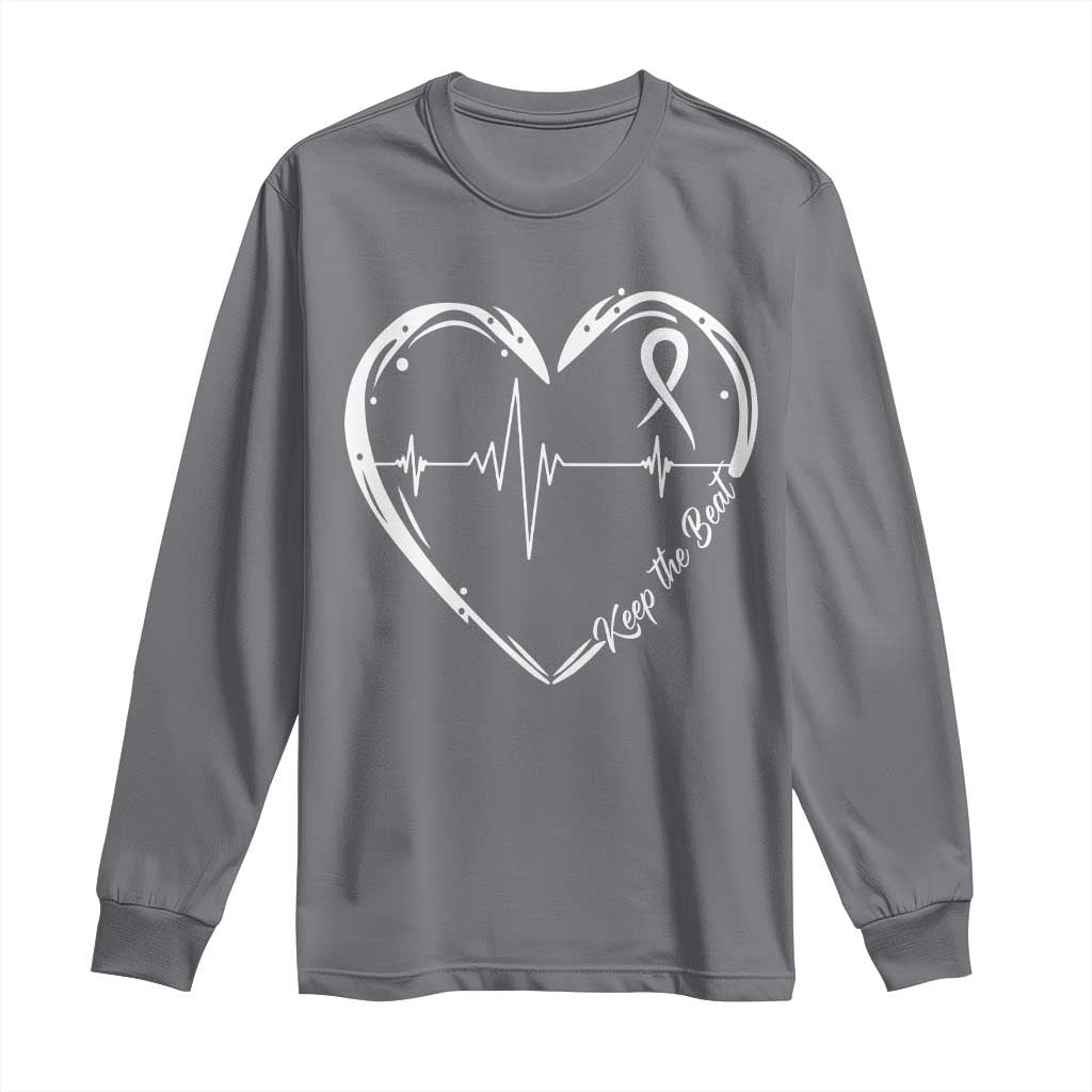 CHD Heart Disease Awareness Long Sleeve Shirt Wear Red Keep The Beat Heart Health TS10 Charcoal Print Your Wear