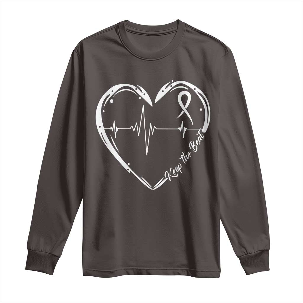 CHD Heart Disease Awareness Long Sleeve Shirt Wear Red Keep The Beat Heart Health TS10 Dark Chocolate Print Your Wear