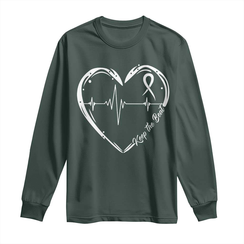 CHD Heart Disease Awareness Long Sleeve Shirt Wear Red Keep The Beat Heart Health TS10 Dark Forest Green Print Your Wear