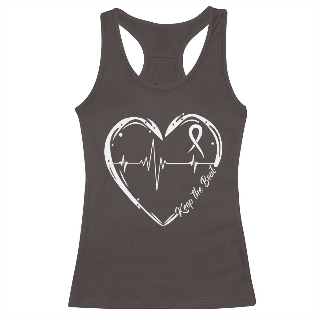 CHD Heart Disease Awareness Racerback Tank Top Wear Red Keep The Beat Heart Health TS10 Dark Chocolate Print Your Wear
