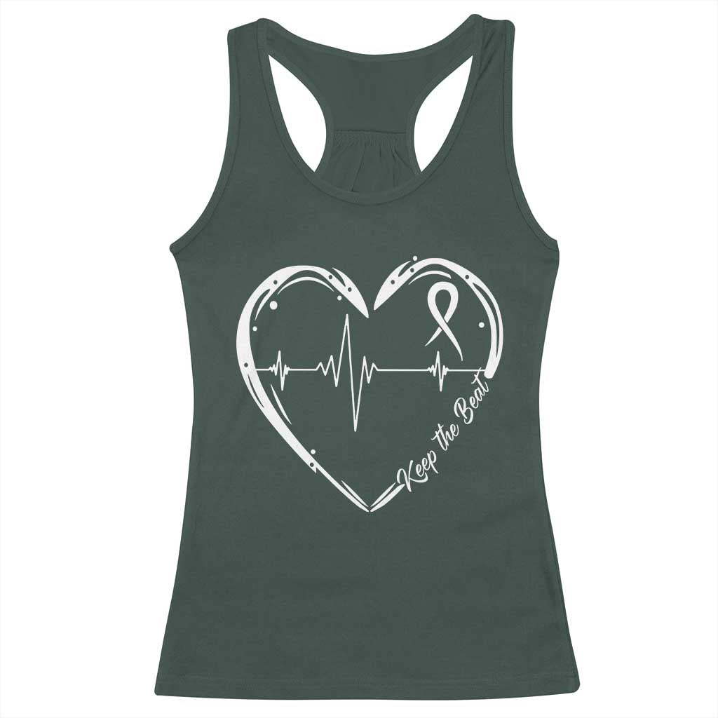 CHD Heart Disease Awareness Racerback Tank Top Wear Red Keep The Beat Heart Health TS10 Dark Forest Green Print Your Wear