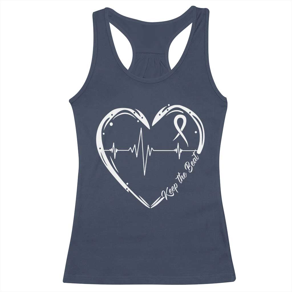 CHD Heart Disease Awareness Racerback Tank Top Wear Red Keep The Beat Heart Health TS10 Navy Print Your Wear