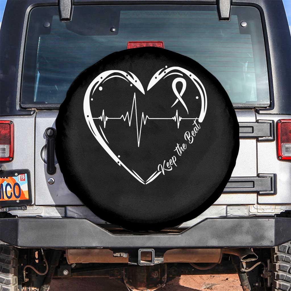 CHD Heart Disease Awareness Spare Tire Cover Wear Red Keep The Beat Heart Health TS10 No hole Black Print Your Wear