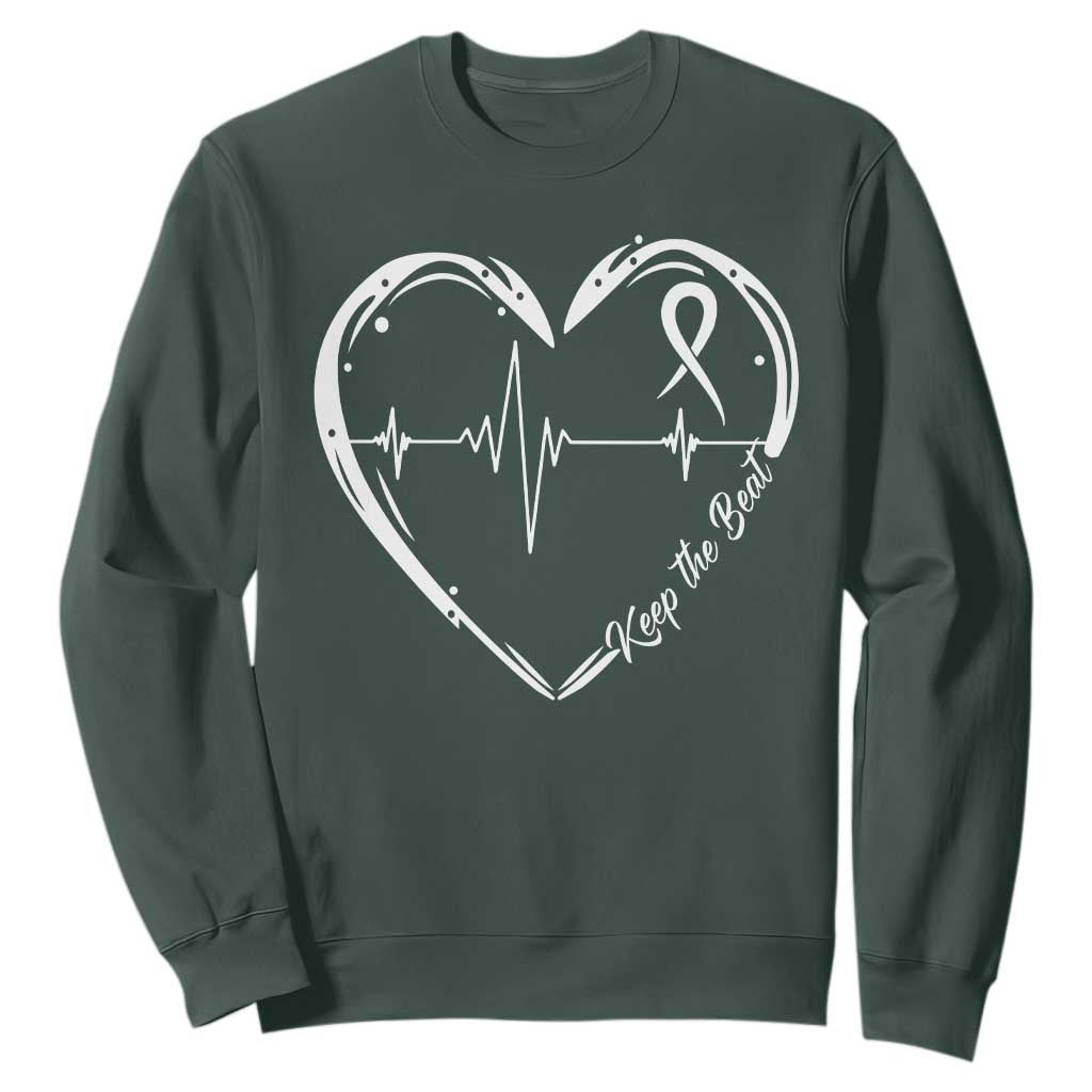 CHD Heart Disease Awareness Sweatshirt Wear Red Keep The Beat Heart Health TS10 Dark Forest Green Print Your Wear
