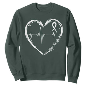 CHD Heart Disease Awareness Sweatshirt Wear Red Keep The Beat Heart Health TS10 Dark Forest Green Print Your Wear