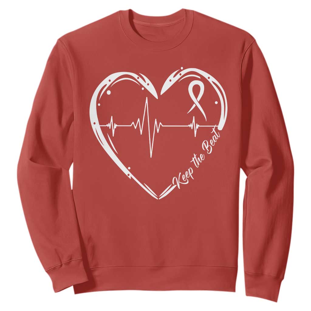 CHD Heart Disease Awareness Sweatshirt Wear Red Keep The Beat Heart Health TS10 Red Print Your Wear