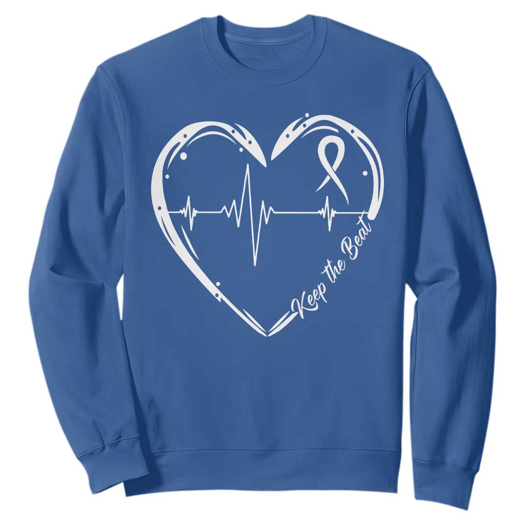CHD Heart Disease Awareness Sweatshirt Wear Red Keep The Beat Heart Health TS10 Royal Blue Print Your Wear