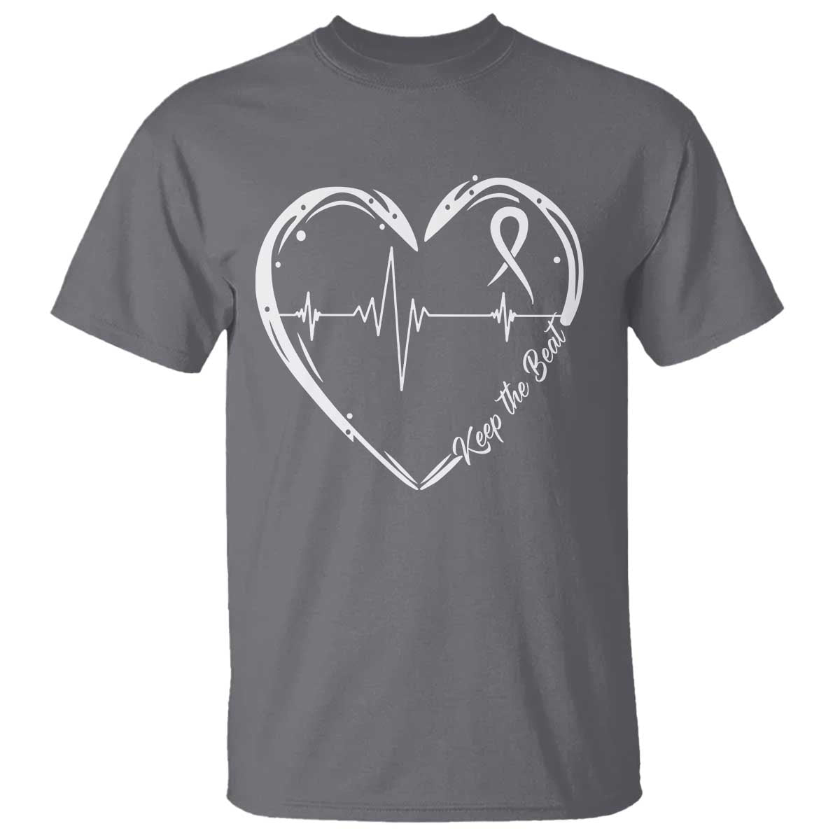 CHD Heart Disease Awareness T Shirt Wear Red Keep The Beat Heart Health TS10 Charcoal Print Your Wear