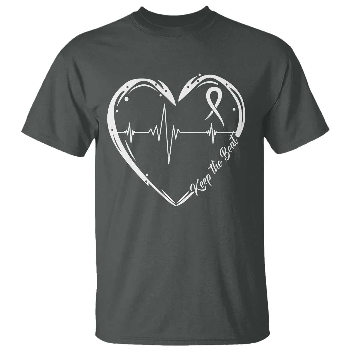 CHD Heart Disease Awareness T Shirt Wear Red Keep The Beat Heart Health TS10 Dark Heather Print Your Wear