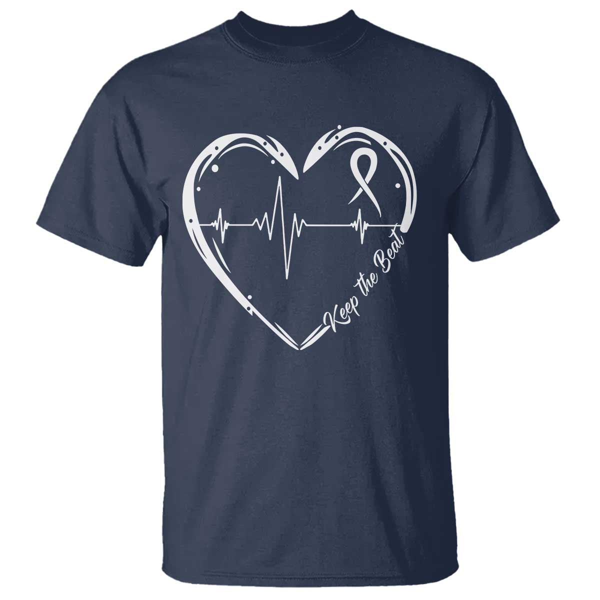 CHD Heart Disease Awareness T Shirt Wear Red Keep The Beat Heart Health TS10 Navy Print Your Wear