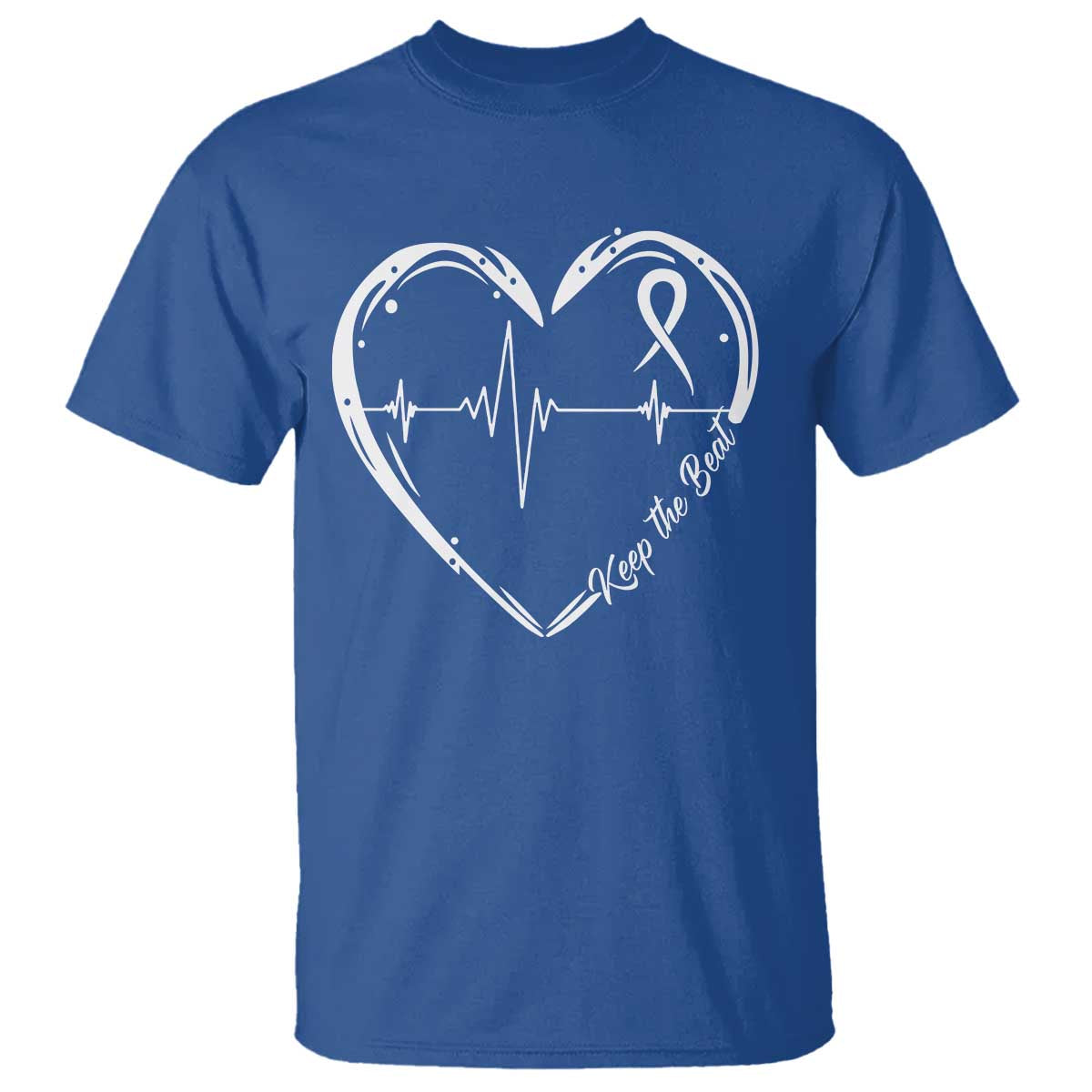 CHD Heart Disease Awareness T Shirt Wear Red Keep The Beat Heart Health TS10 Royal Blue Print Your Wear