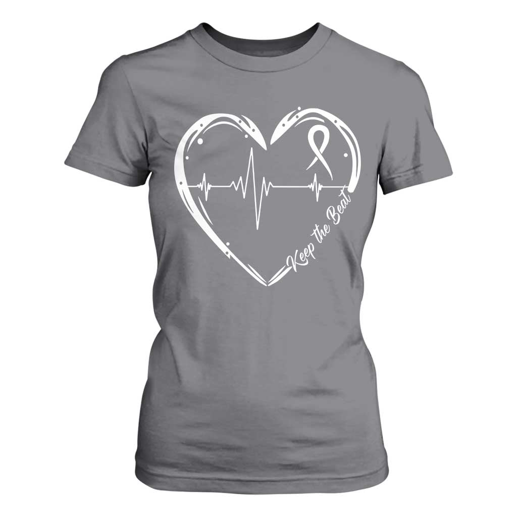 CHD Heart Disease Awareness T Shirt For Women Wear Red Keep The Beat Heart Health TS10 Charcoal Print Your Wear
