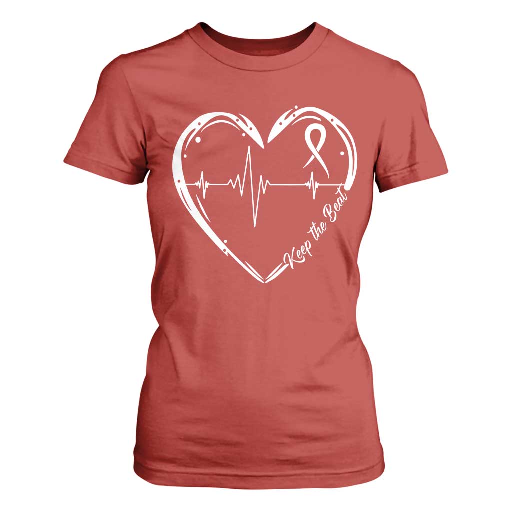 CHD Heart Disease Awareness T Shirt For Women Wear Red Keep The Beat Heart Health TS10 Red Print Your Wear