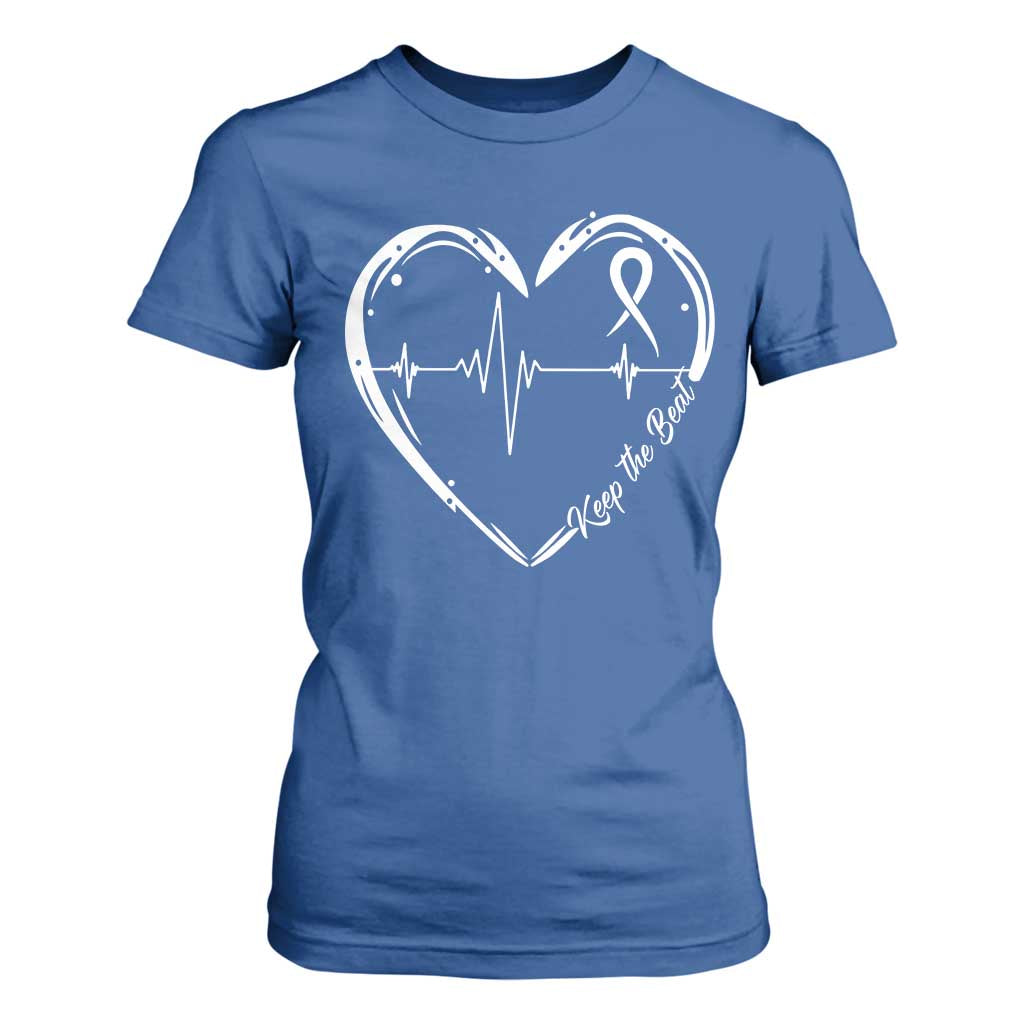 CHD Heart Disease Awareness T Shirt For Women Wear Red Keep The Beat Heart Health TS10 Royal Blue Print Your Wear