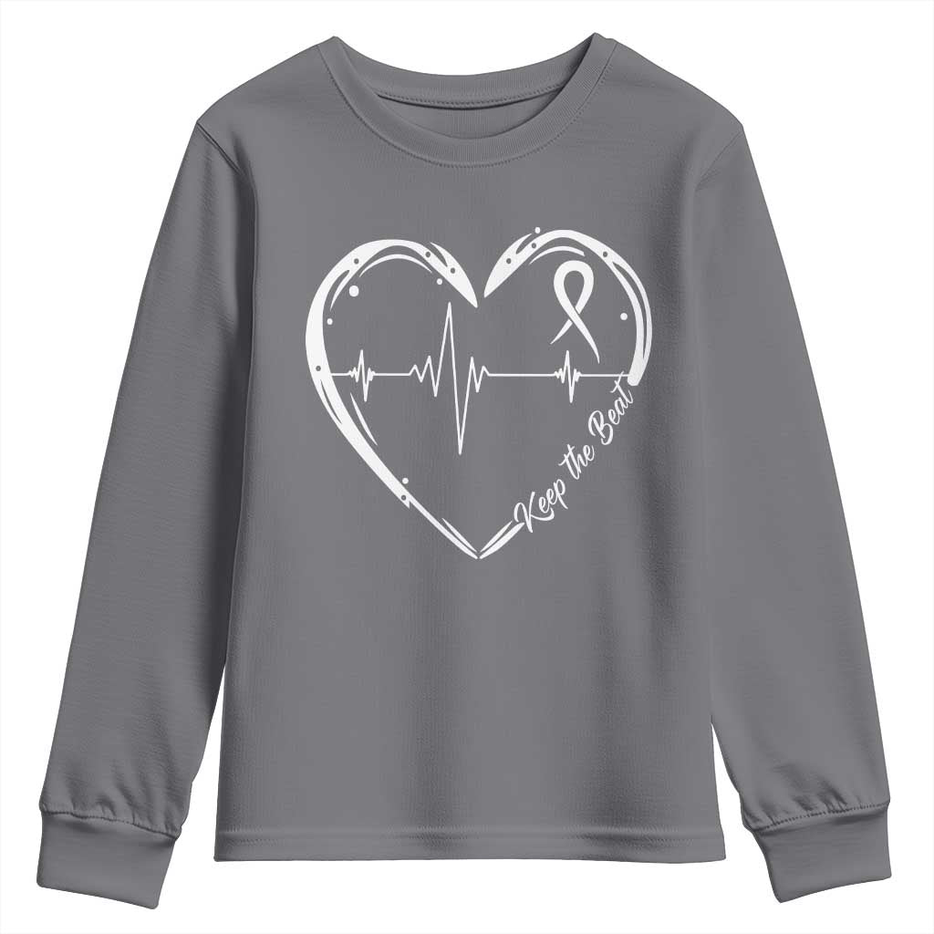 CHD Heart Disease Awareness Youth Sweatshirt Wear Red Keep The Beat Heart Health TS10 Charcoal Print Your Wear